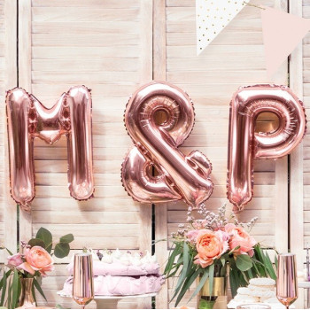 PALLONCINO CON LETTERA P IN ORO ROSA ECONOMICO 2