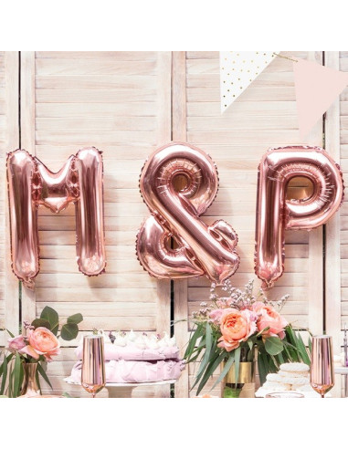 BALLONS DE LETTRES ALUMINIUM ROSE GOLD