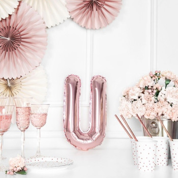 PALLONCINO IN ORO ROSA CON LETTERA U IN SVIZZERA 2