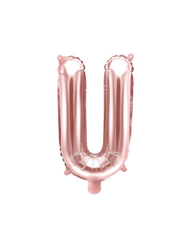 PALLONCINO CON LETTERA U IN ORO ROSA ECONOMICO