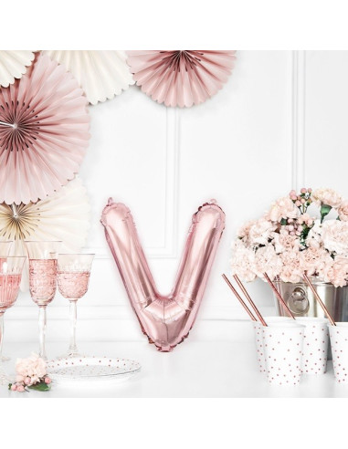 LETTRE ALU V ROSE OR