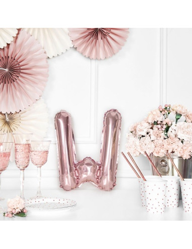 LETTRE W ALU ROSE OR