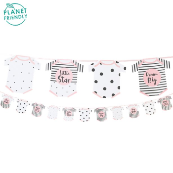 Ghirlanda rosa per baby shower "Born to be Loved" | Decorazioni per la tavola delle bambine | BelleFete.ch