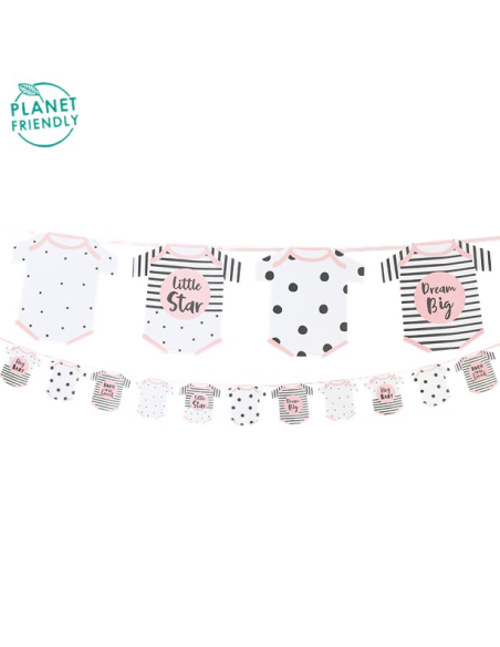 Guirlande Baby Shower Rose “Born to be Loved” – décoration table fille | BelleFete.ch