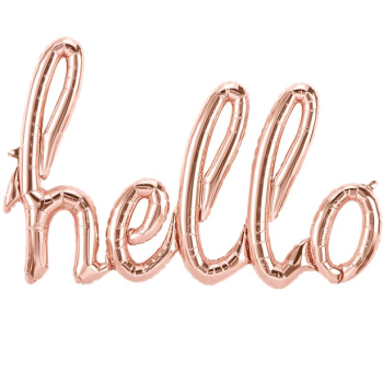 Aluminium Party Ballon "Hello" Rose Gold - Partyartikel - Schweiz 2