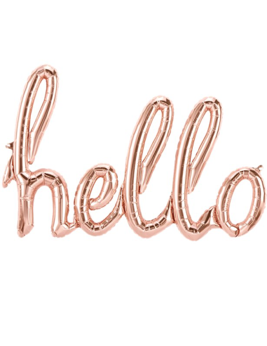 BALLON PHRASE HELLO ROSE GOLD
