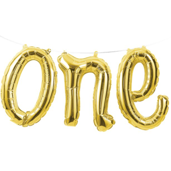 Partyballon "One" aus Gold - Dekoration zum ersten Geburtstag - Bellefete.ch