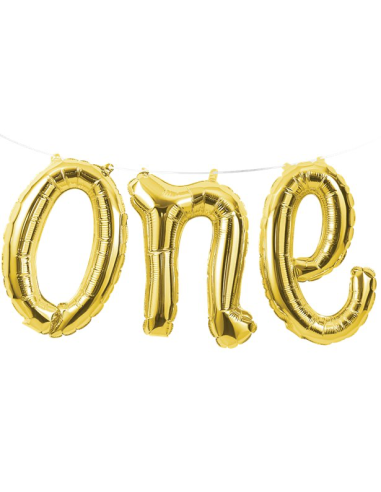 Partyballon "One" aus Gold - Dekoration zum ersten Geburtstag - Bellefete.ch