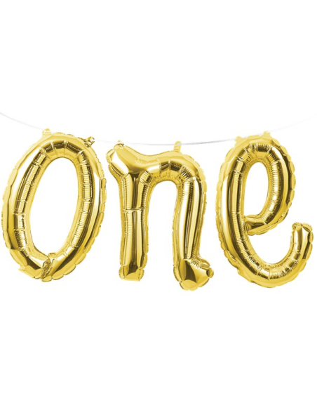 Ballon de fête "One" en Or - Décoration Premier Anniversaire - Bellefete.ch