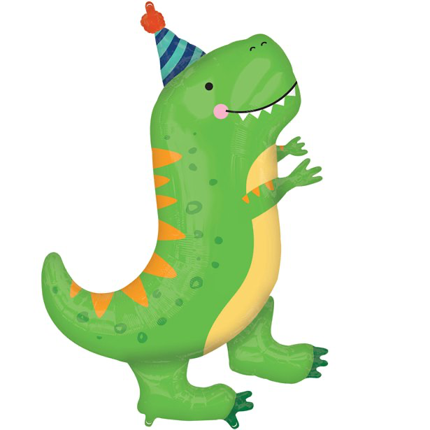 Ballon T-Rex vert pour decoration anniversaire theme dinosaure