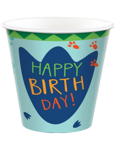 GOBELETS D'ANNIVERSAIRE DINOSAURE DINO-MITE