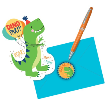 Biglietti d'invito Dinosauro - Compleanno divertente e preistorico - Bellefete.ch