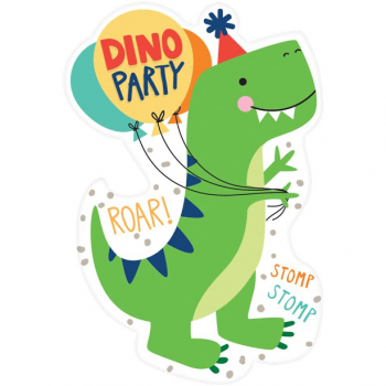 Carte d'invitation anniversaire digitale - dinosaure