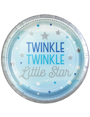 Assiettes fête Étoile Bleu - Déco fête bébé et anniversaire 1 an - Bellefete.ch