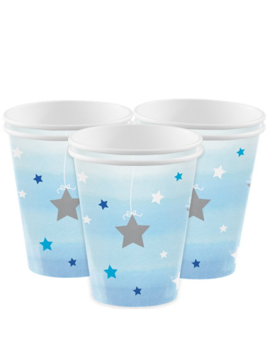 Gobelets de fête Petite Étoile Bleu - Décoration pour Baby Shower et premier anniversaire - bellefete.ch