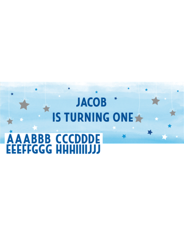 Bannière de fête Étoile Bleu à personnaliser pour anniversaire enfant - Bellefete.ch