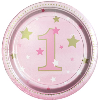 Piatti da dessert Petite Étoile Rose - Decorazione compleanno 1 anno - Bellefete.ch