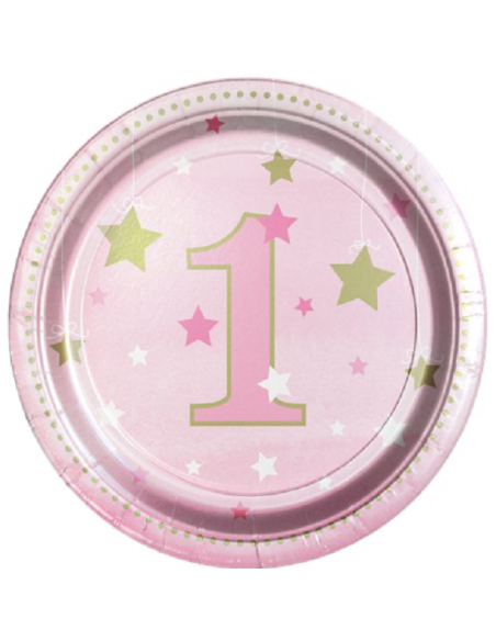 Piatti da dessert Petite Étoile Rose - Decorazione compleanno 1 anno - Bellefete.ch