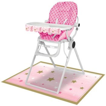 Kit de chaise haute 1er Anniversaire Étoile Rose - Baby Party - Suisse