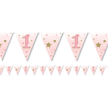 Ghirlanda di festa per il 1° compleanno - Tema Stella Rosa - Bellefete.ch