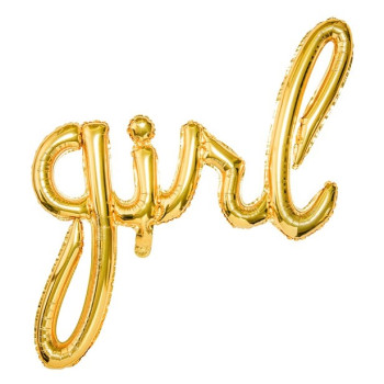 Palloncino da festa in alluminio "Girl" in Oro - Decorazione baby shower e nascita bambina - Bellefete.ch 2