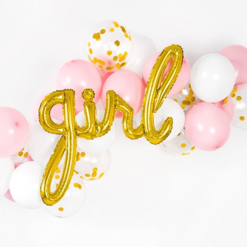 Partyballon aus Aluminium "Mädchen" in Gold - Babyparty- und Babygeburtsdekoration - Bellefete.ch