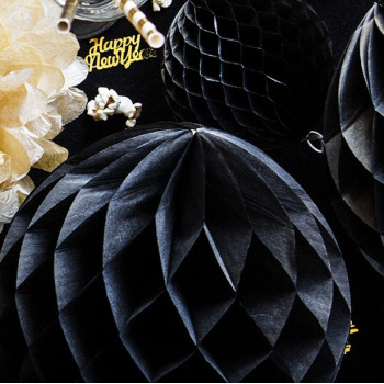 Palla di carta nera - 20 cm - Decorazione di festa - Svizzera 2