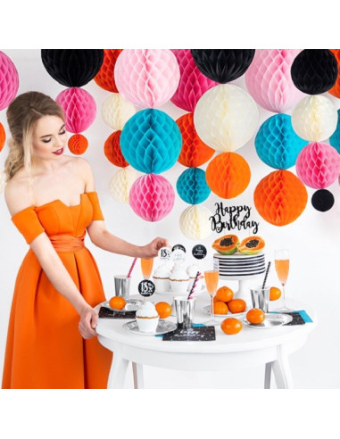 Boule de papier Rouge - 20 cm - Déco de fête