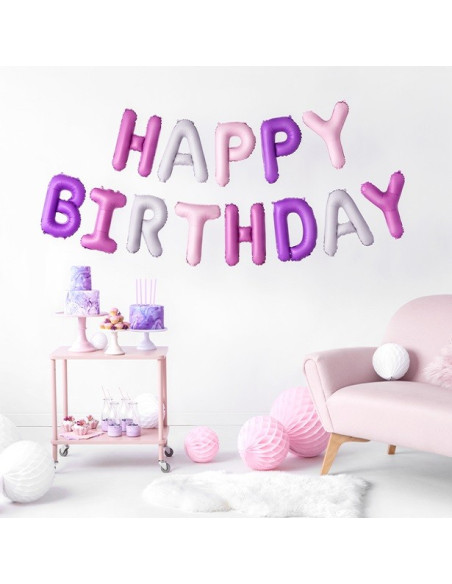 Ballongirlande "Happy Birthday" Lila und Lila - Geburtstagsdekoration - Bellefete.ch Ballongirlande "Happy Birthday" Lila und Lila - Geburtstagsdekoration - Bellefete.ch