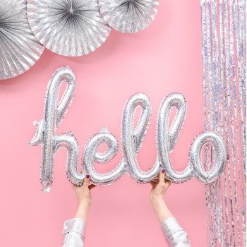 Pallone da festa in alluminio "Hello" olografico - Articoli per feste - Svizzera