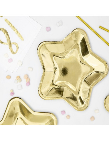 assiettes etoile dorées