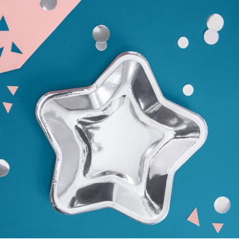 Assiettes de fête en forme d'étoile Argenté - Déco de table - Bellefete.ch 2