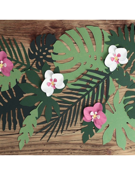 Feuilles tropicales vertes en papier - Décoration de fête - Bellefete.ch