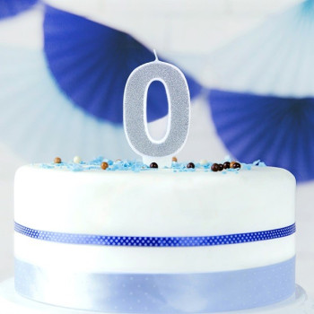 Geburtstagskerze Nummer 0 Silber – Partytorte Dekoration Erwachsene | BelleFete.ch 2