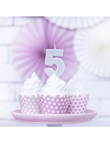 BOUGIE CHIFFRE 5 EN ARGENT EN SUISSE