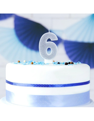 BOUGIE D'ANNIVERSAIRE 6 ARGENTE EN SUISSE