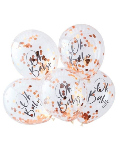 PALLONCINI BABY SHOWER IN ORO ROSA