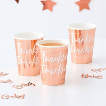 Gobelets de fête Baby Shower Étoile - Rose Gold - Déco Baby Shower - Suisse