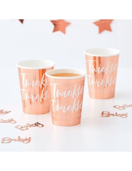 Partygläser Baby Shower Étoile - Rose Gold - Deco Baby Shower - Schweiz