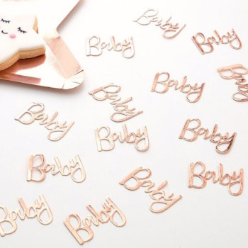 Coriandoli da festa "Baby" Rose Gold - Decorazione da tavola Baby Shower - Bellefete.ch