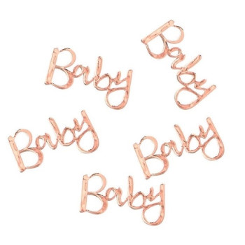Coriandoli da festa "Baby" Rose Gold - Decorazione da tavola Baby Shower - Bellefete.ch 2