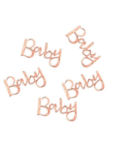 confettis de table rose gold baby