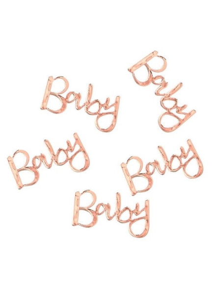 confettis de table rose gold baby