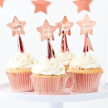 Picchi per cupcake Baby Shower Stella - Rose Gold - Articoli per feste di nascita - Svizzera
