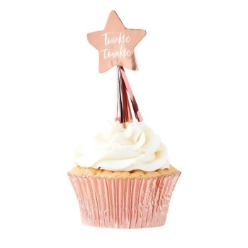 Picchi per cupcake Baby Shower Stella - Rose Gold - Articoli per feste di nascita - Svizzera 2
