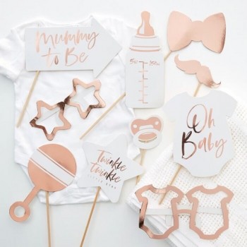 ACCESSOIRES PHOTO BABY SHOWER ROSE GOLD