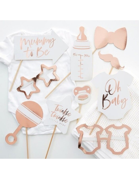 Accessoires photo Baby Shower “Étoile” Rose Gold – décor photobooth pour fête bébé - Boutique Suisse BelleFete.ch