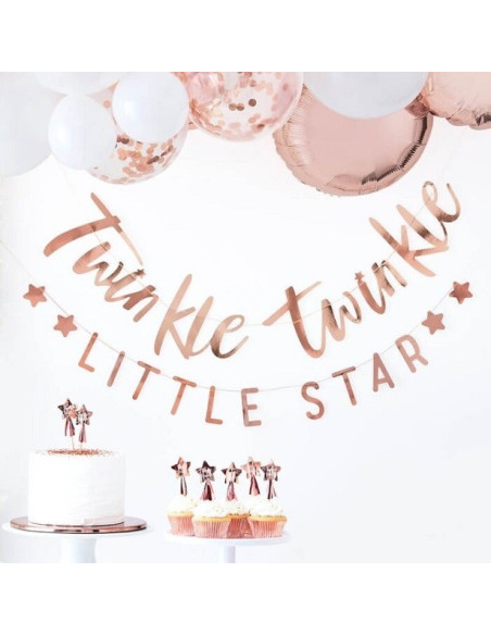 Guirlande de fête Baby Shower Étoile Rose gold - Articles fête de naissance - Suisse
