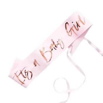 Rosa Schal "It's a baby girl" - Baby Shower Dekoration - Partyzubehör - Bellefete.ch 2
