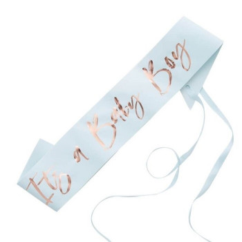 Sciarpa blu "It's a baby boy" - Decorazione Baby Shower - Articoli da festa - Bellefete.ch 2
